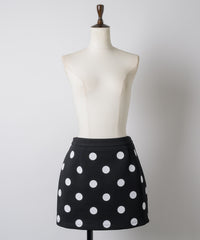 【GIUNON】dot bonding mini skirt / ドットボンディングミニスカート