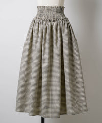 【GIUNON】shirring frill check skirt / シャーリングフリルチェックスカート