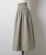 【GIUNON】shirring frill check skirt / シャーリングフリルチェックスカート