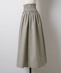 【GIUNON】shirring frill check skirt / シャーリングフリルチェックスカート