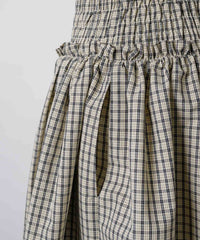 【GIUNON】shirring frill check skirt / シャーリングフリルチェックスカート