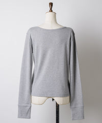 【GIUNON】henley neck scallop long-t / ヘンリーネックスカラップトップス