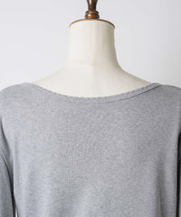 【GIUNON】henley neck scallop long-t / ヘンリーネックスカラップトップス