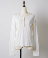 【GIUNON】henley neck scallop long-t / ヘンリーネックスカラップトップス