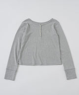 【GIUNON】henley neck scallop long-t / ヘンリーネックスカラップトップス