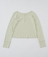 【GIUNON】henley neck scallop long-t / ヘンリーネックスカラップトップス