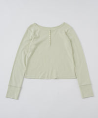 【GIUNON】henley neck scallop long-t / ヘンリーネックスカラップトップス