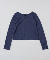 【GIUNON】henley neck scallop long-t / ヘンリーネックスカラップトップス