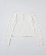 【GIUNON】henley neck scallop long-t / ヘンリーネックスカラップトップス