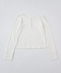【GIUNON】henley neck scallop long-t / ヘンリーネックスカラップトップス