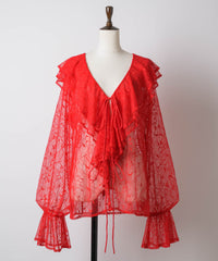 【yae】Lace frills blouse / レースフリルブラウス