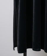 【予約10%OFF】レースカフスベロアギャザーパフスリーブドレス
