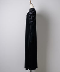 【予約10%OFF】レースカフスベロアギャザーパフスリーブドレス