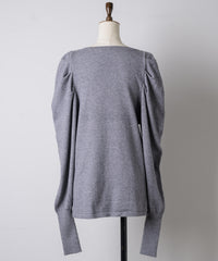 【予約10%OFF】パフスリーブベーシックニット