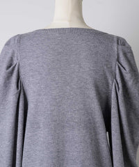 【予約10%OFF】パフスリーブベーシックニット