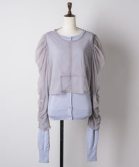 【予約10%OFF】【J1U by LA BELLE ETUDE】シアーチュールSETカーディガン