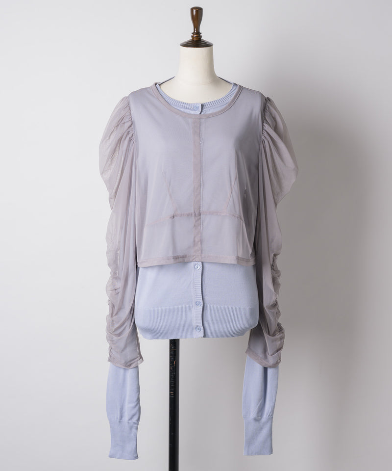 【予約10%OFF】【J1U by LA BELLE ETUDE】シアーチュールSETカーディガン