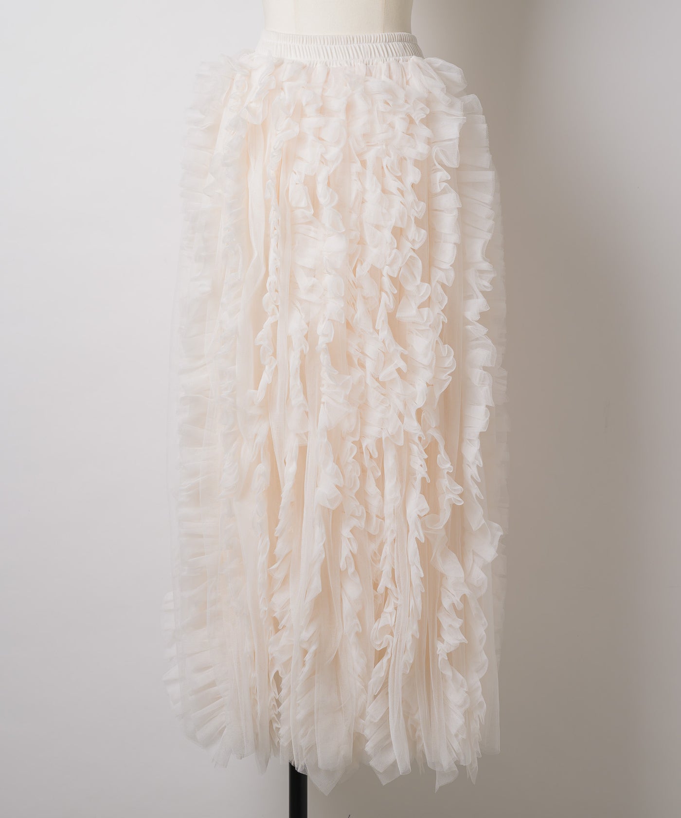 予約】ボリュームチュールタックフリルIラインスカート – LA