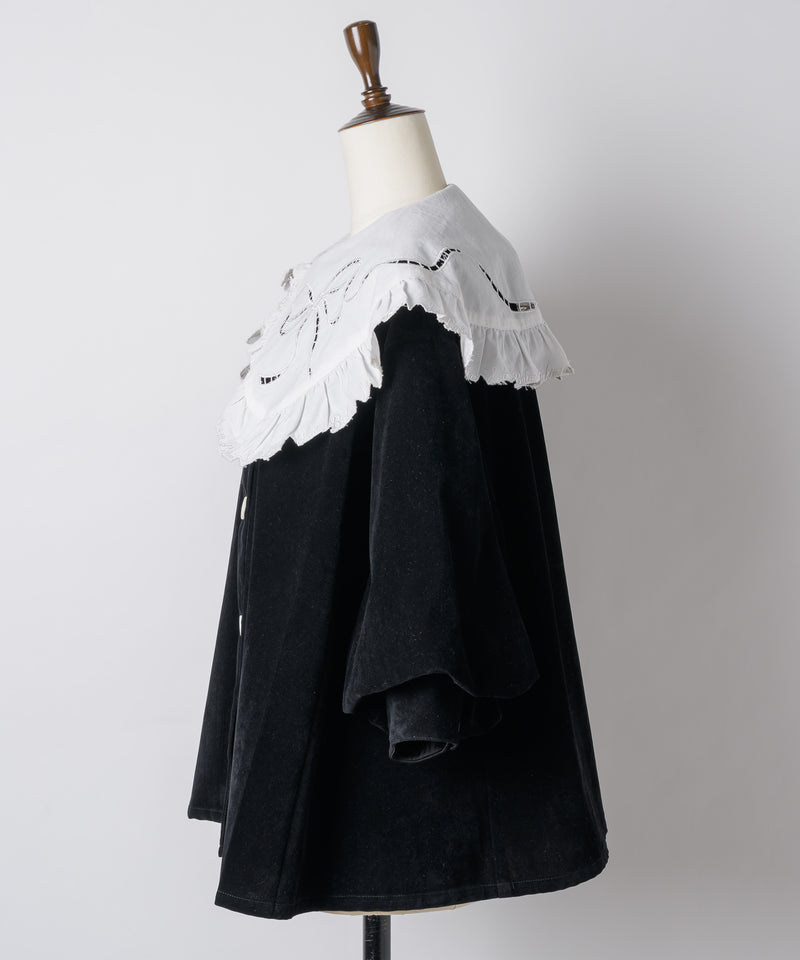 【Lam Balm】ドロップパフスリーブベロアジャケット