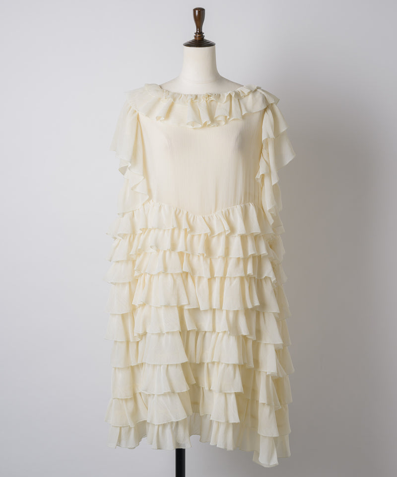 【Lam Balm】アンティークライクボリュームティアードワンピース