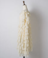 【Lam Balm】アンティークライクボリュームティアードワンピース