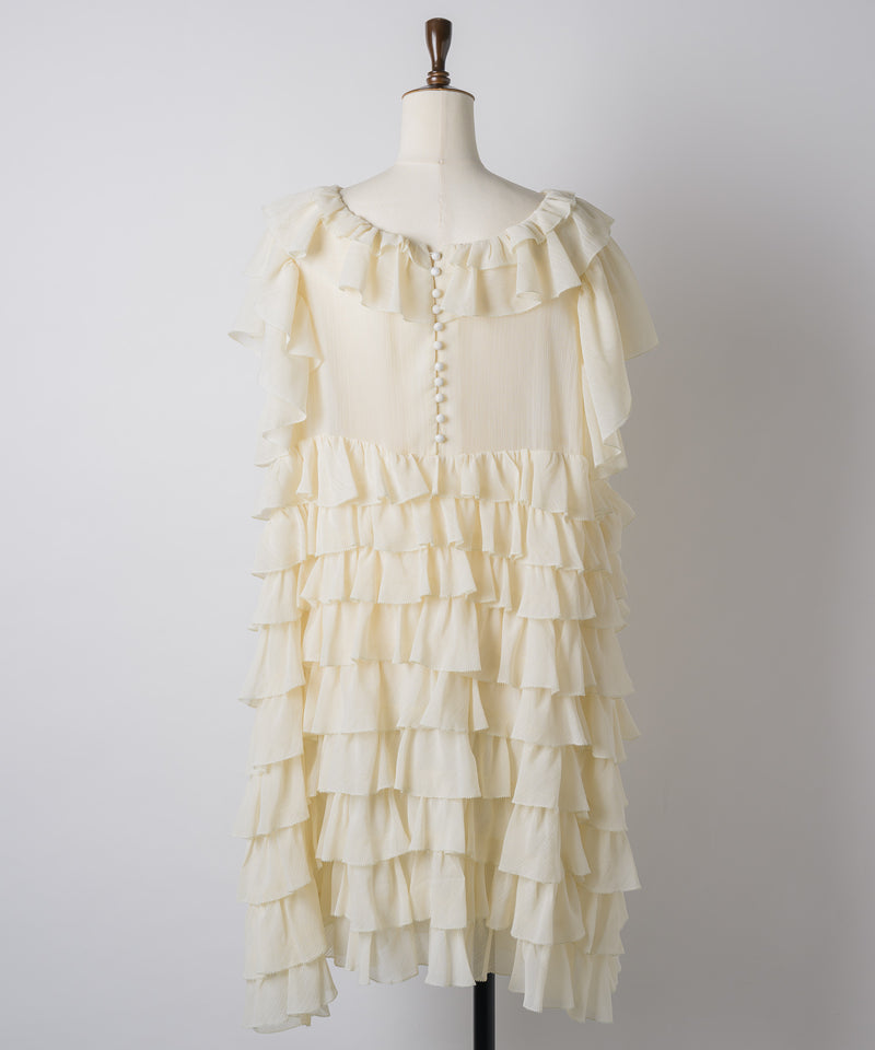 【Lam Balm】アンティークライクボリュームティアードワンピース