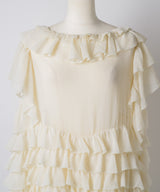 【Lam Balm】アンティークライクボリュームティアードワンピース