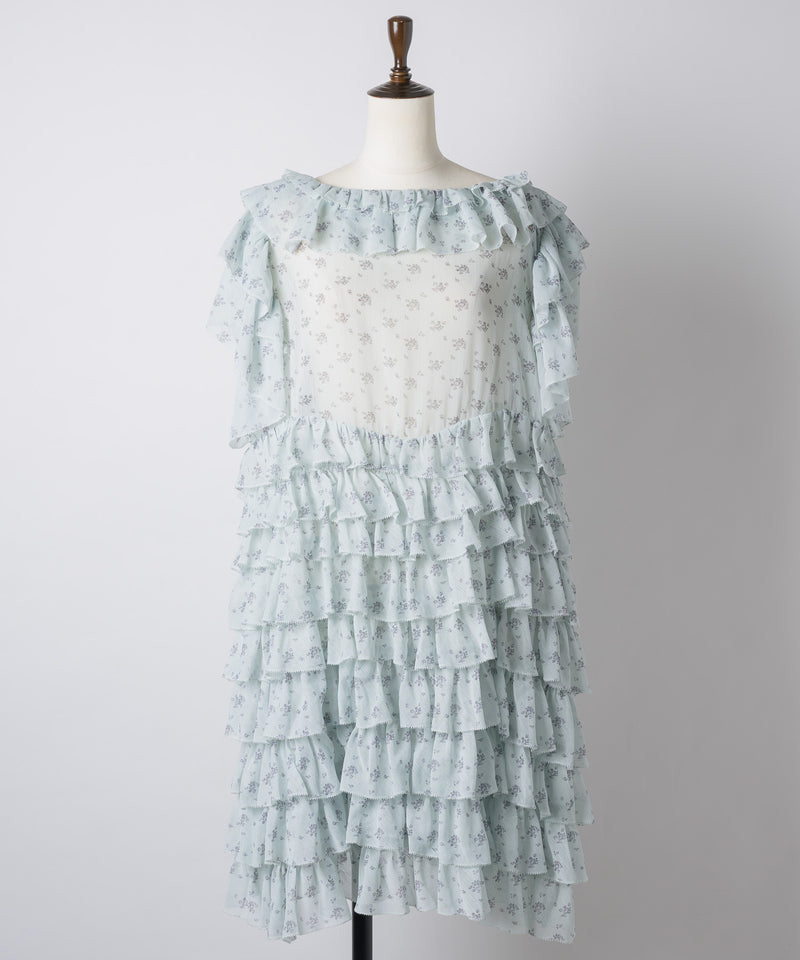 【Lam Balm】アンティークライクボリュームティアードワンピース