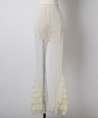 【Lam Balm】レースヘムティアードパンツ