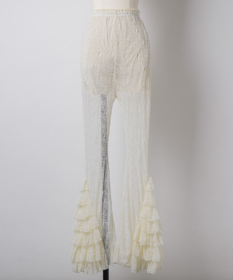 【Lam Balm】レースヘムティアードパンツ