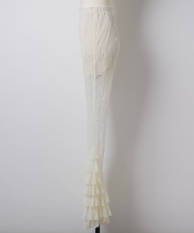 【Lam Balm】レースヘムティアードパンツ