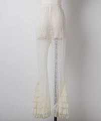 【Lam Balm】レースヘムティアードパンツ