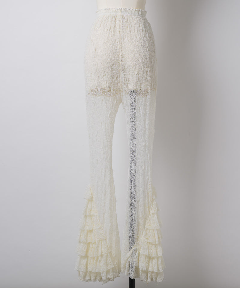 【Lam Balm】レースヘムティアードパンツ