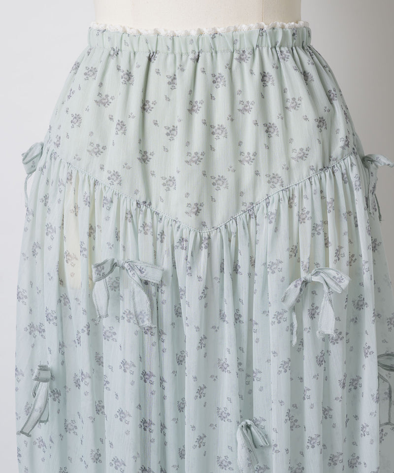 【Lam Balm】アンティークライクスカートウィズボウ