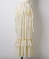 【Lam Balm】アンティークライクスカートウィズボウ