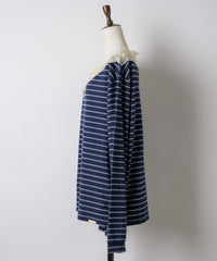 【GIUNON】2way border lace tops / 2way ボーダーレーストップス