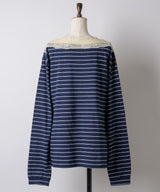 【GIUNON】2way border lace tops / 2way ボーダーレーストップス