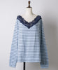 【GIUNON】2way border lace tops / 2way ボーダーレーストップス