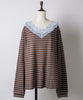 【GIUNON】2way border lace tops / 2way ボーダーレーストップス