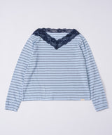 【GIUNON】2way border lace tops / 2way ボーダーレーストップス