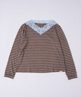 【GIUNON】2way border lace tops / 2way ボーダーレーストップス