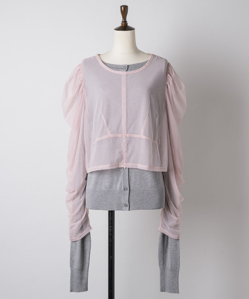 【予約10%OFF】【J1U by LA BELLE ETUDE】シアーチュールSETカーディガン