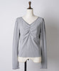 【GIUNON】shirring stretch lace long-t / シャーリングストレッチレースロンT