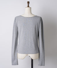 【GIUNON】shirring stretch lace long-t / シャーリングストレッチレースロンT