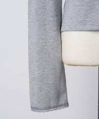 【GIUNON】shirring stretch lace long-t / シャーリングストレッチレースロンT