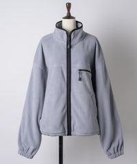 【GIUNON】drawstring fleece zipup jacket / ドロストフリースジップアップジャケット