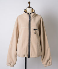 【GIUNON】drawstring fleece zipup jacket / ドロストフリースジップアップジャケット