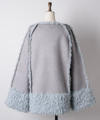 【予約10%OFF】【J1U by LA BELLE ETUDE】ノーカラームートンライクボンディングコート