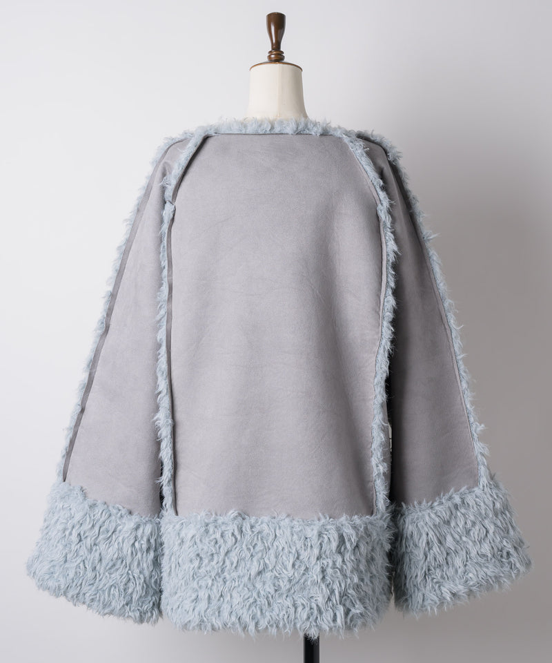 【予約10%OFF】【J1U by LA BELLE ETUDE】ノーカラームートンライクボンディングコート