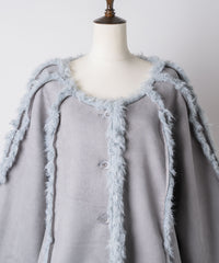 【予約10%OFF】【J1U by LA BELLE ETUDE】ノーカラームートンライクボンディングコート